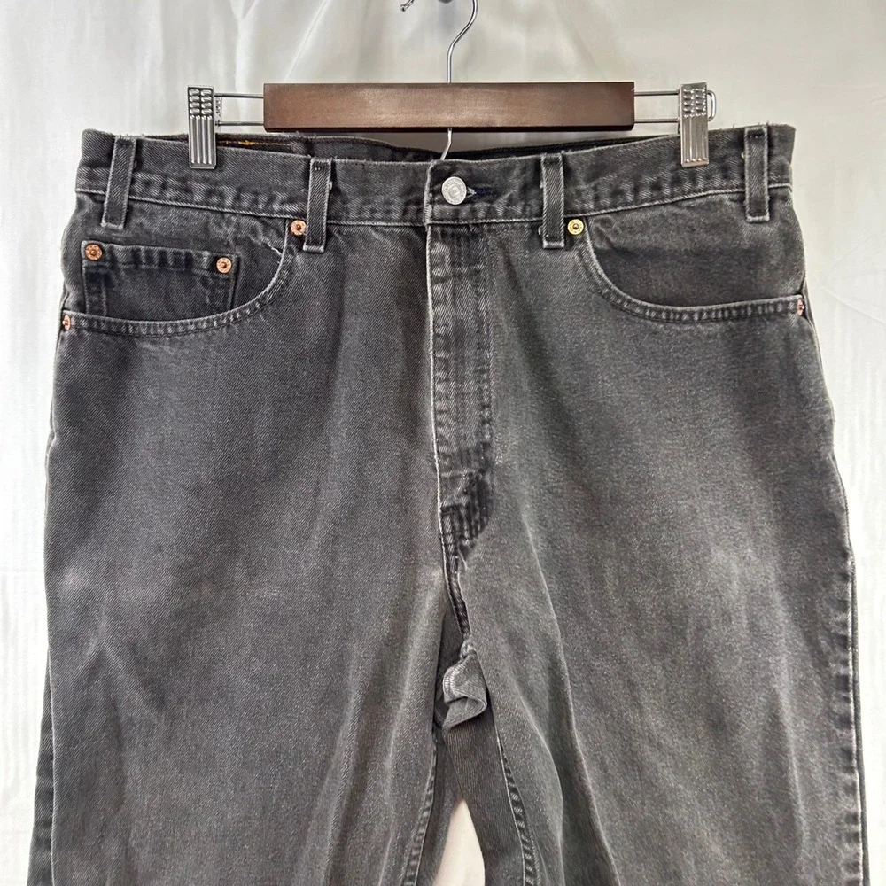 VTG Levi's 550 Relaxed Fit Jeans Mens 38x32 (Fit 36x30) Faded Black Tapered Leg